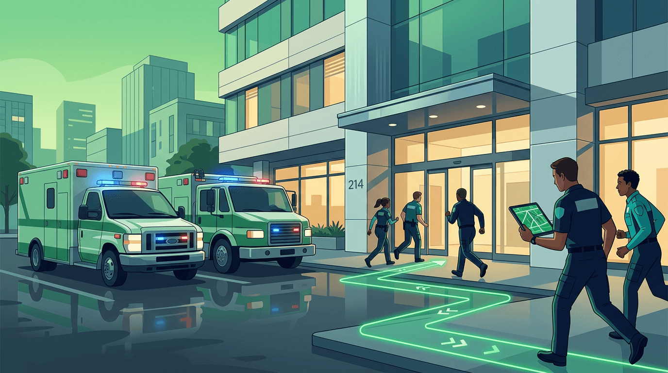 Emergency response at building approach