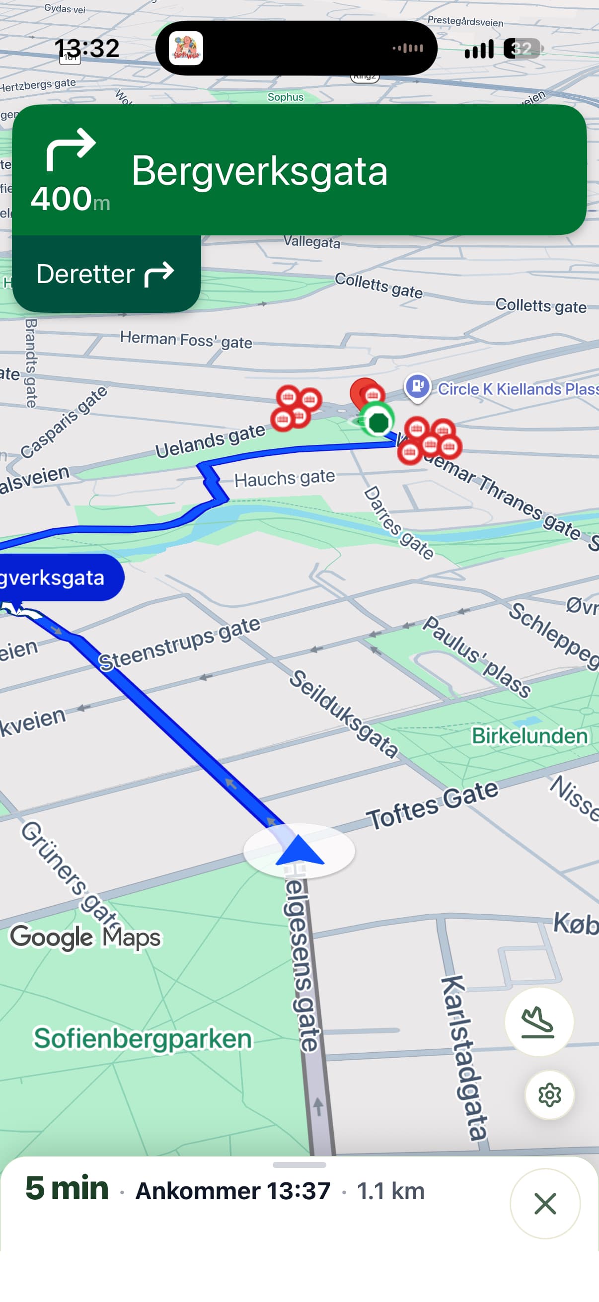 Companion turn-by-turn navigation on the way to the address